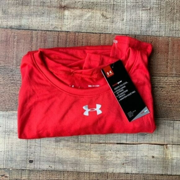Under armour women's size small red long sleeve athletic workout shirt tee NWT's - Picture 7 of 7